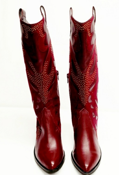 Carlos Santana Axel Studded RED Western Boots - Picture 6 of 12